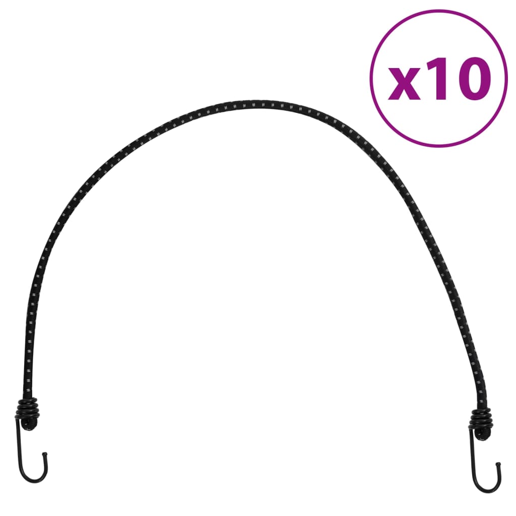 vidaXL Bungee Cords with Reflective Strips and Hooks 10 pcs 88 cm