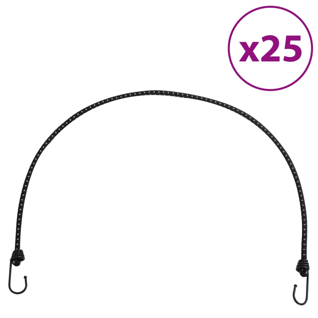 vidaXL Bungee Cords with Reflective Strips and Hooks 25 pcs 100 cm