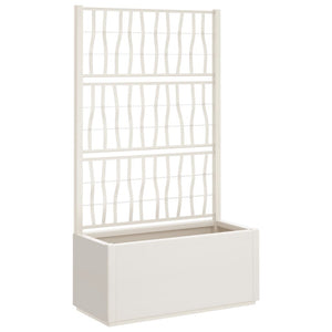 vidaXL Garden Planter with Trellis White 80x36x140 cm PP