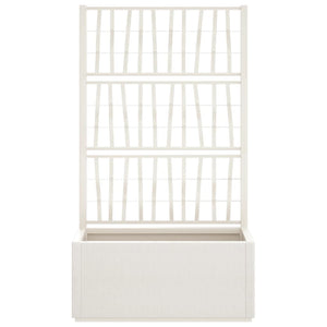 vidaXL Garden Planter with Trellis White 80x36x140 cm PP