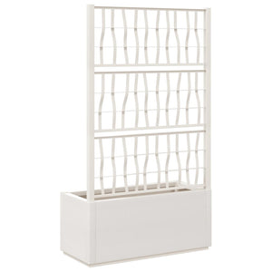 vidaXL Garden Planter with Trellis White 80x36x140 cm PP