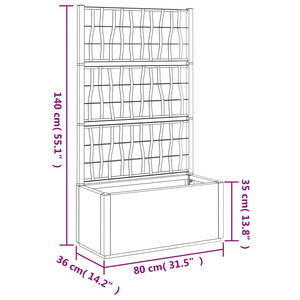 vidaXL Garden Planter with Trellis White 80x36x140 cm PP