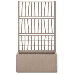 vidaXL Garden Planter with Trellis Light Brown 80x36x140 cm PP