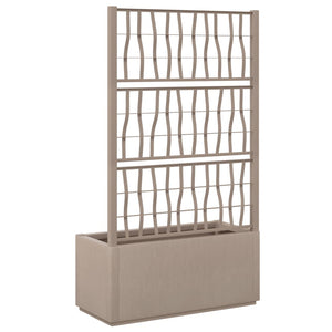 vidaXL Garden Planter with Trellis Light Brown 80x36x140 cm PP