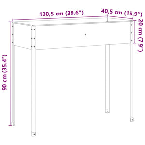 vidaXL Garden Planter 100.5x40.5x90 cm Weathering Steel