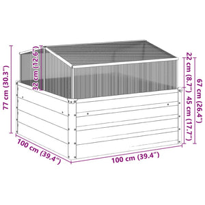 vidaXL Garden Planter with Green House Weathering Steel