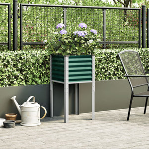 vidaXL Garden Planter Green 45x45x88 cm Steel