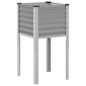 vidaXL Garden Planter Grey 45x45x88 cm Steel