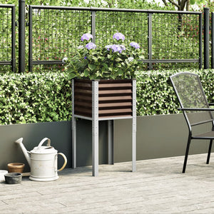 vidaXL Garden Planter Brown 45x45x88 cm Steel