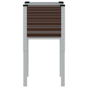 vidaXL Garden Planter Brown 45x45x88 cm Steel