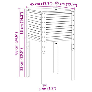 vidaXL Garden Planter Brown 45x45x88 cm Steel