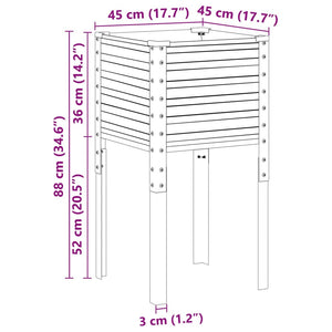 vidaXL Garden Planter Anthracite 45x45x88 cm Steel