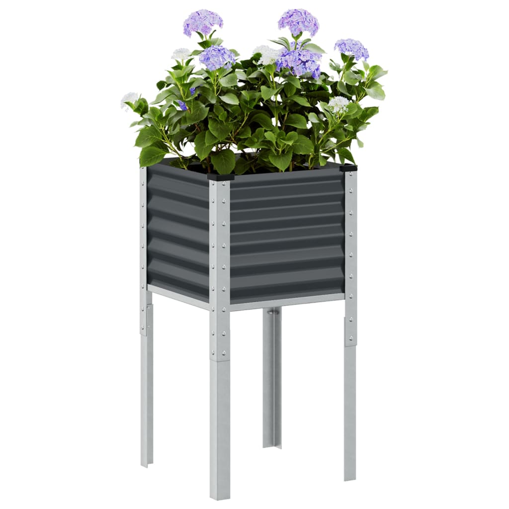 vidaXL Garden Planter Anthracite 45x45x88 cm Steel