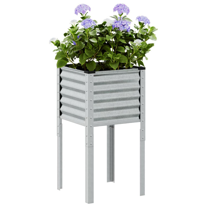 vidaXL Garden Planter 45x45x88 cm Galvanised Steel