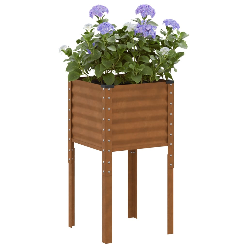 vidaXL Garden Planter 45x45x88 cm Weathering Steel