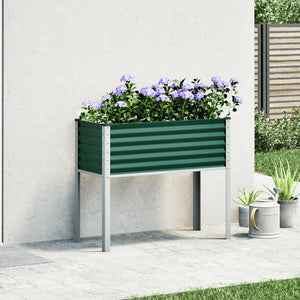 vidaXL Garden Planter Green 100x41x90 cm Steel