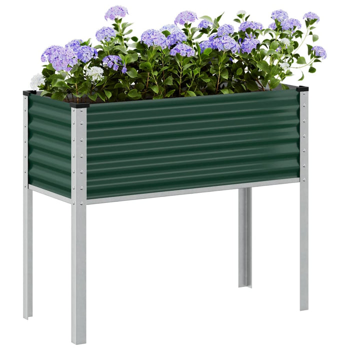 vidaXL Garden Planter Green 100x41x90 cm Steel