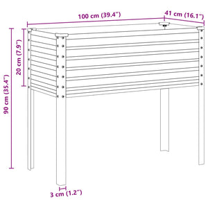 vidaXL Garden Planter Grey 100x41x90 cm Steel