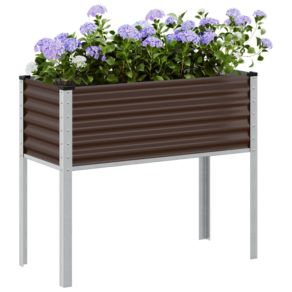 vidaXL Garden Planter Brown 100x41x90 cm Steel