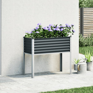 vidaXL Garden Planter Anthracite 100x41x90 cm Steel