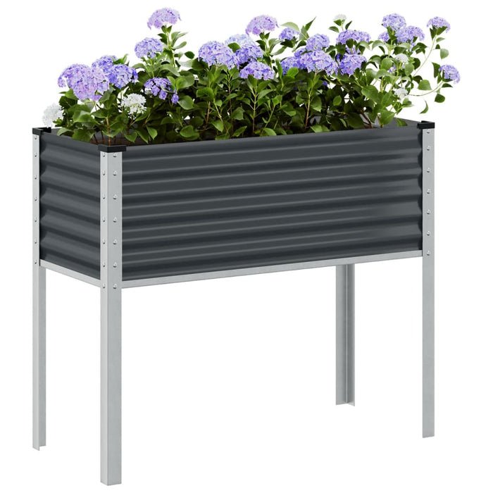 vidaXL Garden Planter Anthracite 100x41x90 cm Steel