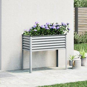 vidaXL Garden Planter 100x41x90 cm Galvanised Steel