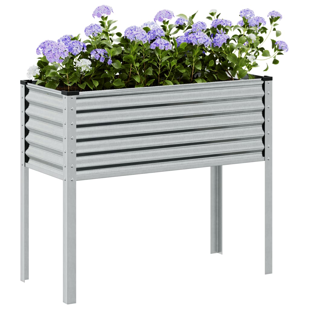 vidaXL Garden Planter 100x41x90 cm Galvanised Steel