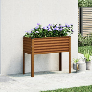 vidaXL Garden Planter 100x41x90 cm Weathering Steel