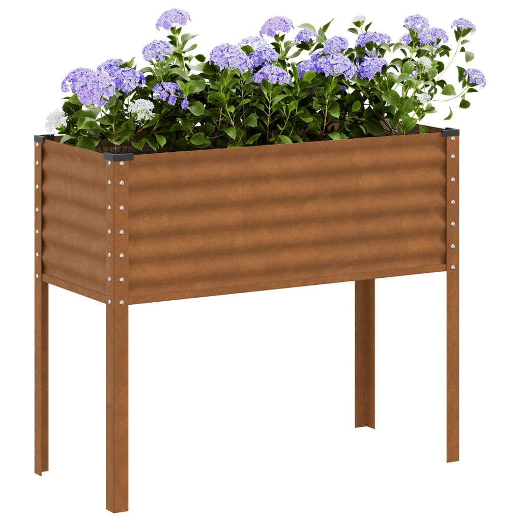 vidaXL Garden Planter 100x41x90 cm Weathering Steel