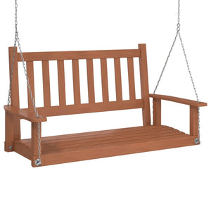 vidaXL Garden Swing Bench with Metal Chains Brown Solid Wood Fir