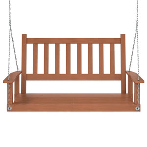 vidaXL Garden Swing Bench with Metal Chains Brown Solid Wood Fir