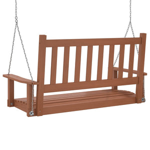 vidaXL Garden Swing Bench with Metal Chains Brown Solid Wood Fir