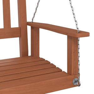 vidaXL Garden Swing Bench with Metal Chains Brown Solid Wood Fir