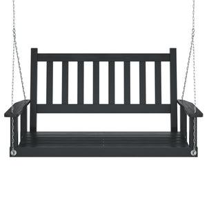 vidaXL Garden Swing Bench with Metal Chains Black Solid Wood Fir