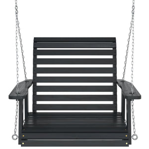 vidaXL Garden Swing Chair with Metal Chains Black Solid Wood Fir