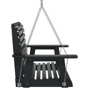 vidaXL Garden Swing Chair with Metal Chains Black Solid Wood Fir