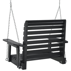 vidaXL Garden Swing Chair with Metal Chains Black Solid Wood Fir