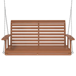 vidaXL Garden Swing Bench with Metal Chains Brown Solid Wood Fir