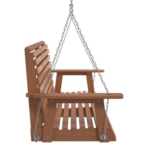 vidaXL Garden Swing Bench with Metal Chains Brown Solid Wood Fir