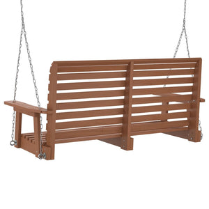 vidaXL Garden Swing Bench with Metal Chains Brown Solid Wood Fir