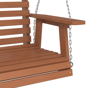 vidaXL Garden Swing Bench with Metal Chains Brown Solid Wood Fir