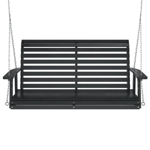 vidaXL Garden Swing Bench with Metal Chains Black Solid Wood Fir