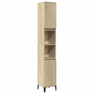 vidaXL Bathroom Cabinet Sonoma Oak 30x30x190 cm Engineered Wood