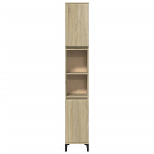 vidaXL Bathroom Cabinet Sonoma Oak 30x30x190 cm Engineered Wood