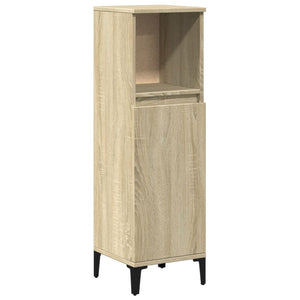 vidaXL Bathroom Cabinet Sonoma Oak 30x30x100 cm Engineered Wood