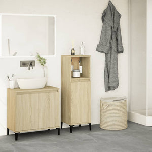 vidaXL Bathroom Cabinet Sonoma Oak 30x30x100 cm Engineered Wood