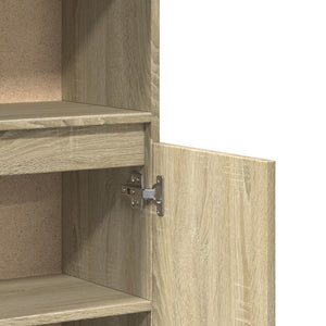 vidaXL Bathroom Cabinet Sonoma Oak 30x30x100 cm Engineered Wood