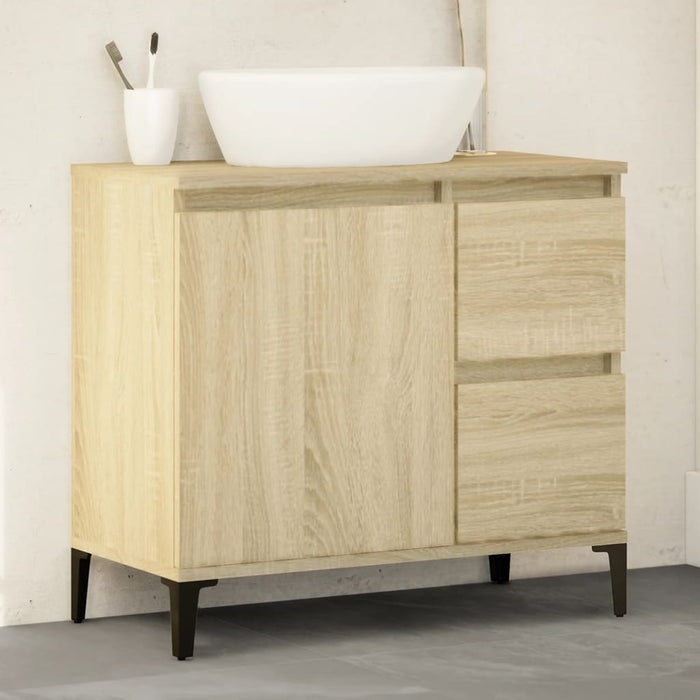 vidaXL Bathroom Cabinet Sonoma Oak 65x33x60 cm Engineered Wood