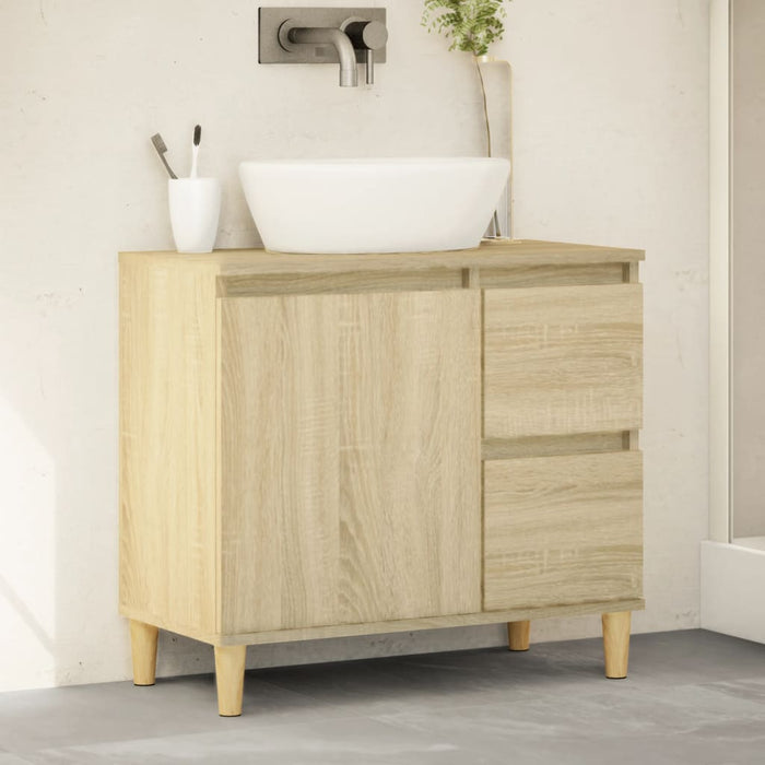 vidaXL Bathroom Cabinet Sonoma Oak 65x33x60 cm Engineered Wood