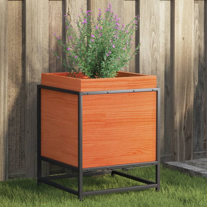 vidaXL Garden Planter Wax Brown 40x40x50 cm Solid Wood Pine